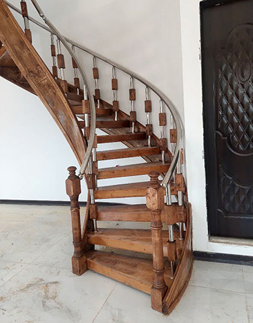 نرده ترکیب چوب و استیل